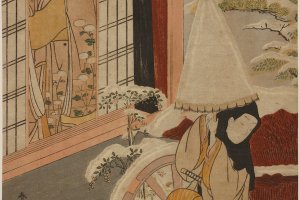 Suzuki-Harunobu-A-Woman-at-a-Window-Man-Outside-1770-polychrome-woodblock-print-11.5_-x-8.5_-1928.76